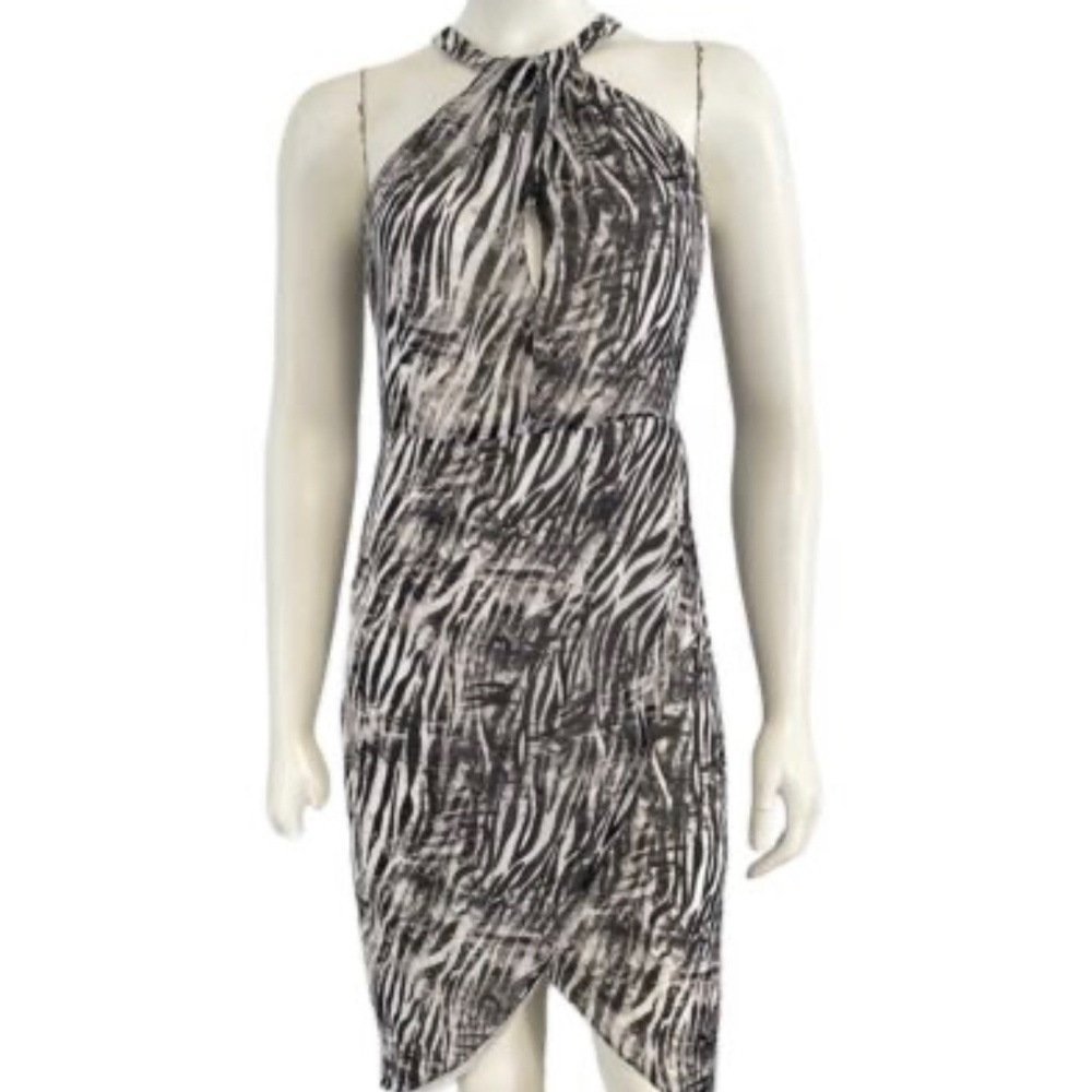 Bebe Zebra Print Lined Dress